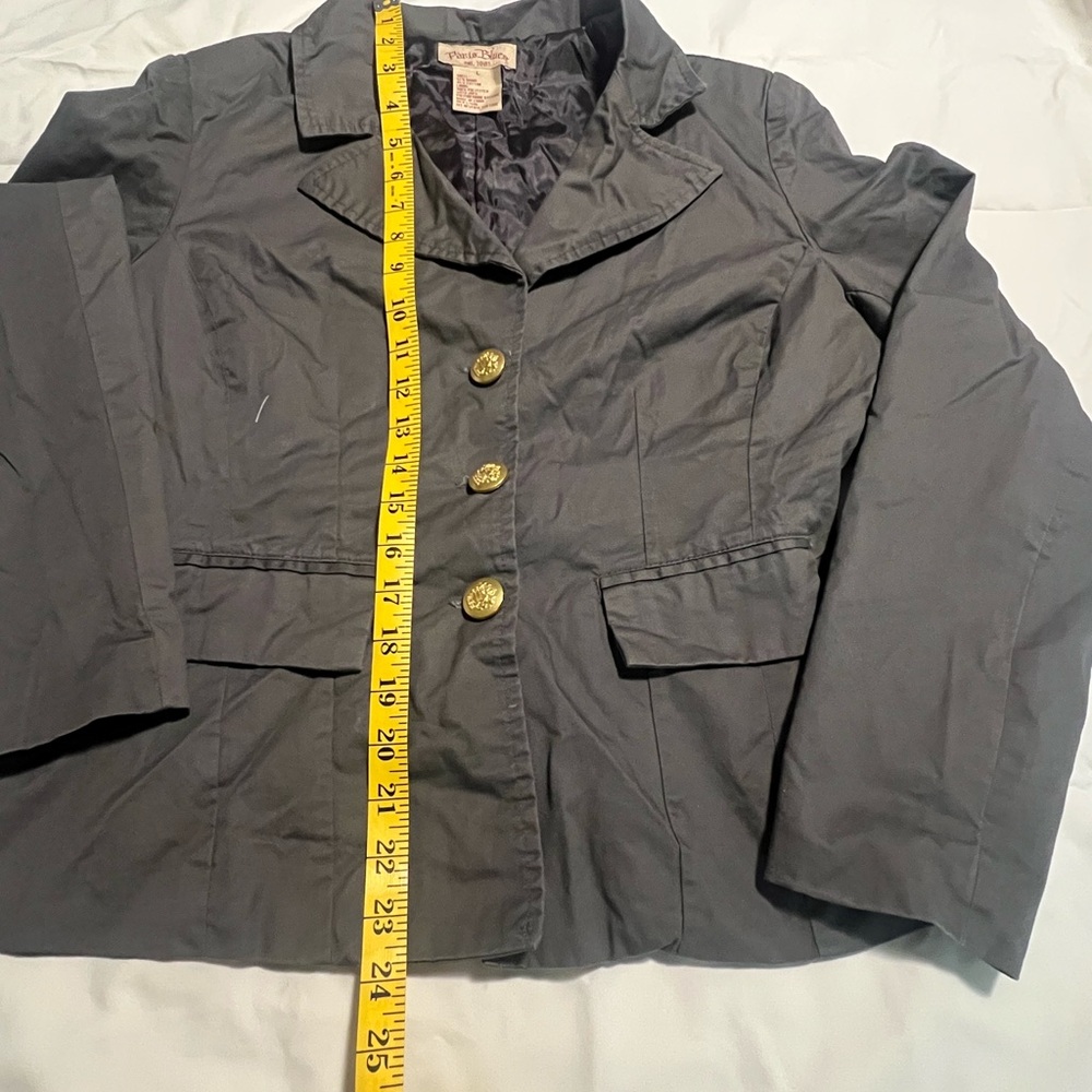Women's Gray Jacket with Gold Buttons